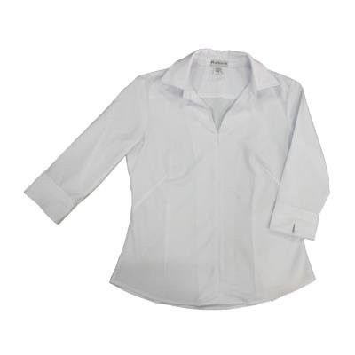 Mulheres Camisa Social Blusa Branco Cinza Claro Cinzento Escuro Geométrica  Bloco de cor Zíper Imprimir Ma…