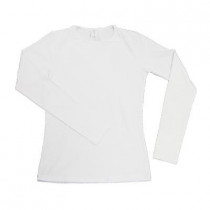 Camiseta Algodao Manga Longa Branca